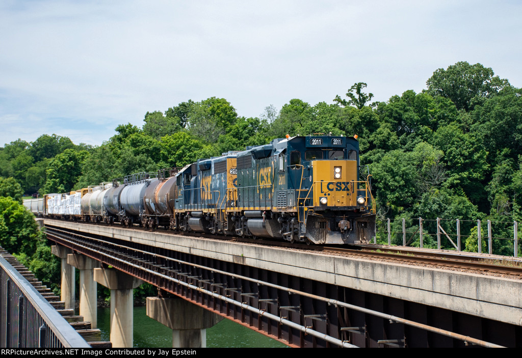 A CSX local crosses the Tennessee River 